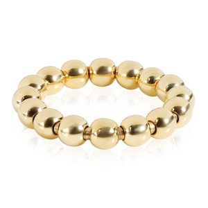 Stretchy Bead Ring Yellow Gold